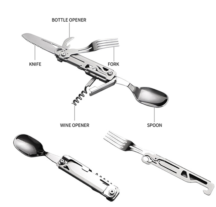 kuvn-folding-camping-cutlery-multi-function-portable-tableware-knife-fork-spoon