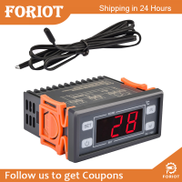 Foriot  DC12V STC-200 24V AC110-220V ตู้แช่แข็งตู้อบตู้ปลาเทอร์มอสแตตหน้าจอดิจิตัลเหมาะสำหรับตัวควบคุมอุณหภูมิจอแสดงผลสีแดง