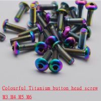 6-10 buah GR2 ISO7380 M3 M4 M5 M6 warna-warni Titanium Hex soket segi enam tombol sekrup kepala