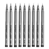 TISHRIC 1PCS Pigment Liner Sketching Pen Micron Marker Pen Different Tip Black Fineliner Mipor Pen Line Pigment Liner WaterproofHighlighters  Markers