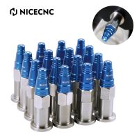 NICECNC ATV Polished Spiked Wheel Lug Nuts For Yamaha RAPTOR 700 2006-2021 700R 2007-2021 YFZ450 YFZ450R GRIZZLY 700 16PCS Parts