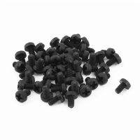 M2.5 x 4mm Plastic Phillips Cross Pan Head Machine Screws Black 50 PCS