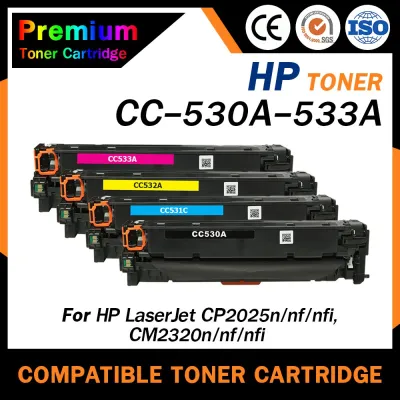 HOME Toner ใช้กับรุ่น CC530A/530A/CC530CMYK/HP304A/CANON318BK/CRG 318 BK/CARTRIDGE 318 BK For HP Printer CP2025,CM2320,CM2320fxi,CM2320n