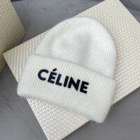 Celine new letter edge Angora wool hat autumn and winter cold cap high baotou hat for men and women