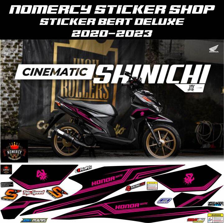 STRIPING DELUXE HITAM HONDA BEAT NEW / VARIASI STIKER BEAT BARU MOTIF