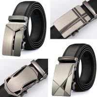 Men Belt Metal Luxury Brand Automatic Buckle Leather High Quality Belts for Men Business Work Casual Strap