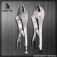 Muscle Cow คีมล๊อค ปากตรง ขนาด 10 นิ้ว เนื้อเหล็กเป็น Carbon-steel Straight Jaw Locking Plier ของแท้ 100% คีม คีมล๊อค คีมล๊อก คีมปากเฉียง