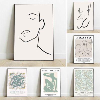 บทคัดย่อ Body Figure Matisse William Morris ภาพวาดผ้าใบ-Vintage โปสเตอร์และพิมพ์ Wall Art รูปภาพสำหรับตกแต่งห้องนั่งเล่น