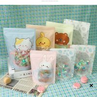 Free Shipping Items Stand Up Ziplock Bag Cartoon Cute Food Packaging Pouch Handmade Biscuit Candy Zipper Sealed Bags PET 20 Wire Food Storage Dispense