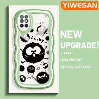 YIWESAN เคสสำหรับ Infinix Note 8 X692เคสการ์ตูนสีดำถ่านหินลูกบอลดีไซน์ใหม่ครีมคลื่นขอบนุ่มโปร่งใสลายกล้องถ่ายรูปกันกระแทกแบบใสเคสมือถือเรียบง่ายปลอกป้องกันอ่อนโยน