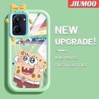 เคส JIUMOO สำหรับ Realme 10 Realme 10 Pro Plus 5G เคสลาย Spongebob สัตว์ประหลาดตัวเล็กรูปโบว์น๊อตเคสนิ่มทนต่อการขัดถูเคสโทรศัพท์โปร่งใสฝาครอบป้องกันเลนส์กล้องถ่ายรูปซิลิก้าเจล TPU