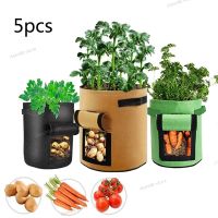 5x 4/7/10 Gal Potato Plant Grow Bags Home Garden Tomato Growing Pot Greenhouse Veg Planters WB5TH