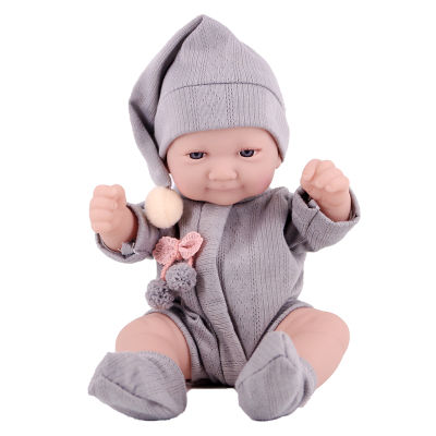 Adorable 11Inch Reborn Doll Bebe Soft Silicone Fashion DIY Kit Santa Claus Outfit Grey Eyes Toddler Girls For New Born Baby