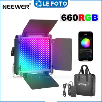 NEEWER RGB Led Video Light, RGB61 360° Full Color Camera Light with 3 Cold  Shoe and Diffuser, CRI 97+, 20 Scene Modes, 2500K~8500K, 2000mAh