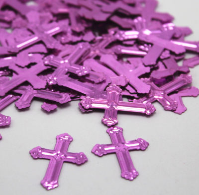 Girl First Communion baptism christening decoration kits 50g PINK CROSSES CONFETTI