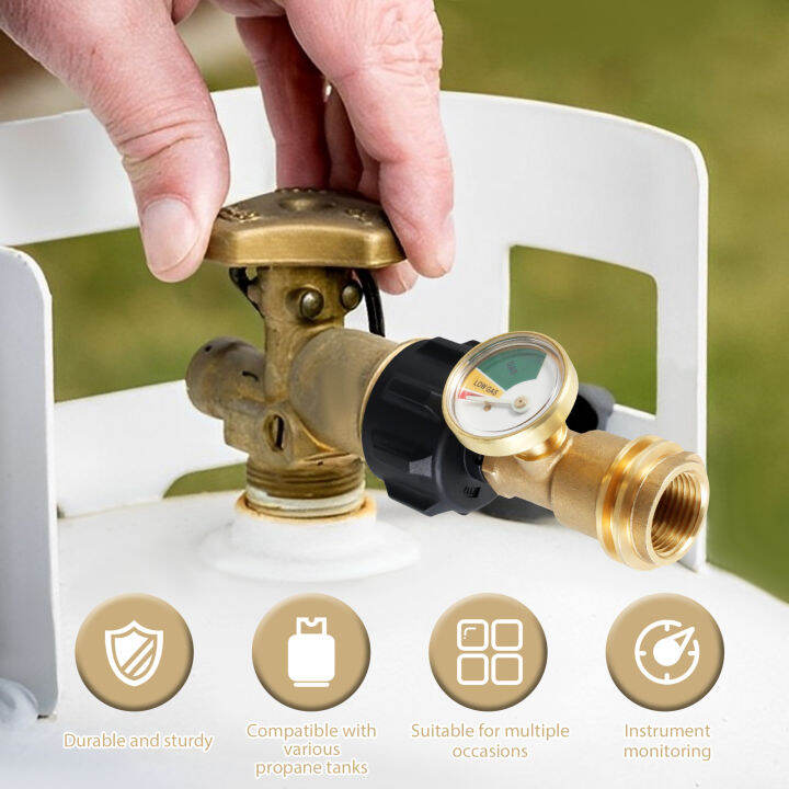 GUFUZI 2Pcs Propane Tank Gauge Level Indicator Propane Conversion Joint