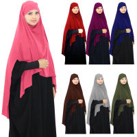 Khimar ยาว Hijab ผ้าพันคอผู้หญิงมุสลิมขนาดใหญ่ Amira Overhead สวดมนต์เสื้อผ้าอิสลามแขนยาว Abaya อาหรับเสื้อฝาครอบ Hijabs