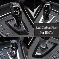 Real Carbon Fiber Gear Shift Knob And Panel Cover For BMW F20 F21 F22 F23 F30 F34 F35 F36 F10 F11 F07 F18 F25 F26 F15 F16