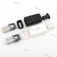 Micro USB 5PIN Welding Type Male Plug Connectors Charger 5P USB Tail Charging Socket 4 in 1 White Black YB23TH