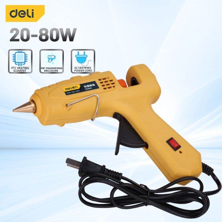 Deli Glue Gun 80W Industrial Hot Melt Glue Gun Portable Hot Melt Gun