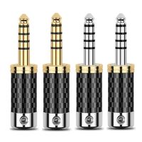 4.4mm Connector 5 Pole Carbon Fiber Gold/Rhodium Plating Earphone Plug Jack Audio Headphone Balanced Cable DIY4.4 Male Headset