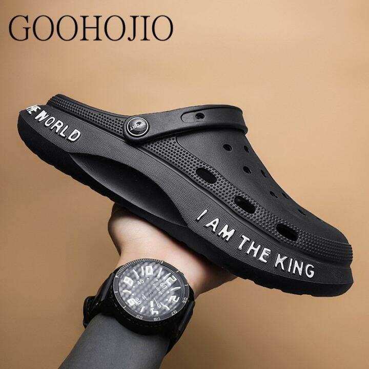 ขายดีที่สุด-ioztt2023-hollow-out-slippers-men-fashion-soft-sole-eva-beach-slides-for-sandals-non-slip-flip-flops