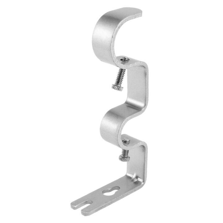 9pcs-curtain-rod-brackets-heavy-duty-double-rod-holders-durable-metal-curtain-rod-wall-brackets-with-screw-silver