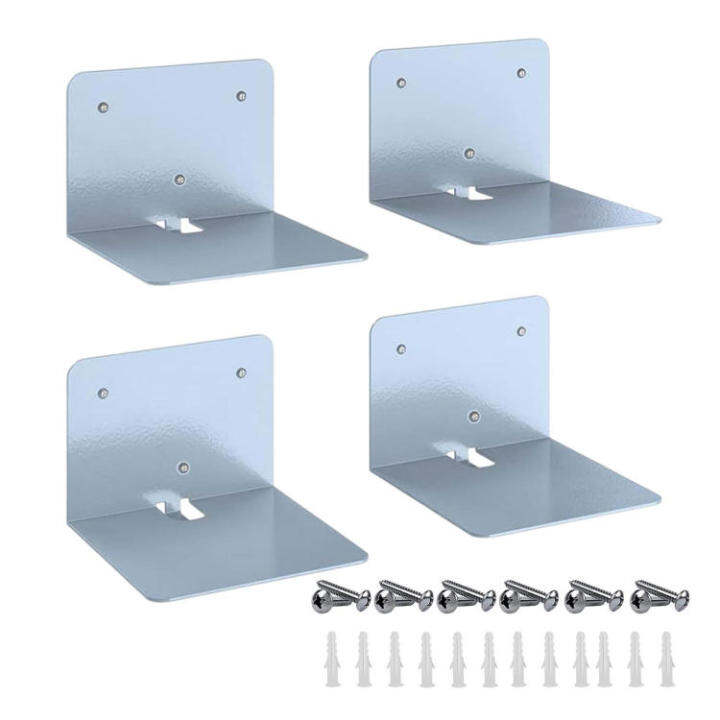 Wall floating bookshelf white coated steel constructed bookshelf with