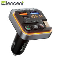 LENCENT เครื่องส่งสัญญาณ FM บลูทูธ5.0สำหรับรถยนต์, [PD 20W + QC 3.0] อะแดปเตอร์วิทยุเพลงเครื่องชาร์จ USB,ไมโครโฟนไร้สายและเสียงเบสไฮไฟรองรับแฮนด์ฟรี Siri Google Assistant