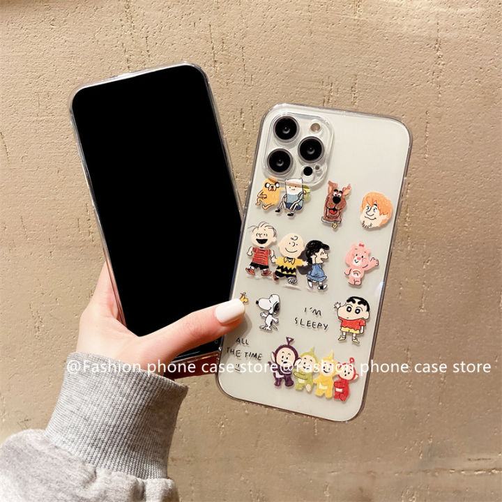 phone-case-เคส-oppo-a38-4g-เคสนิ่มลายการ์ตูนสนูปปี้เคสโทรศัพท์ใสป้องกันเลนส์ซิลิโคน-oppoa38-4g-2023