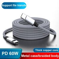 Kabel ekstensi pengisi daya cepat 60W USB C ke Tipe C 5M kabel PD 1M 2M 3M 5M 8M kabel Data rajut untuk Macbook Huawei Xiaomi Samsung