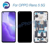 สำหรับ OPPO Reno หน้าจอ LCD 5 5G + แสดงการกำหนดตำแหน่งการสัมผัส2400*1080 PEGM00, PEGT00, CPH2145จอแสดงหน้าจอ LCD Reno 5 5G