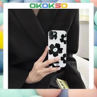 [OKOKSO] เคสโทรศัพท์มือถือนิ่ม กันกระแทก ลายการ์ตูนดอกไม้ สีดํา สําหรับ OPPO Reno9 Reno8 Reno7pro reno6 7z 8T 5 R17 A72 A53 A9 2023 F11 A31 F9 A15 A3S A78 A77 Findx5pro