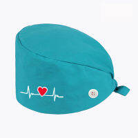 New Heart Cartoon Print Nurse Hats for Women Gorro Enfermera Beauty Salon Pharmacy Bonnet Cap Doctor Surgicals Cap Gorras Hombre