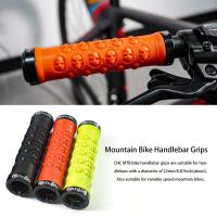 Skeleton Head MTB Handlebar Grips Silicone Gel Lock on Anti Slip Grips for MTB Folding Bike Skull Design Bicycle Parts Handlebars