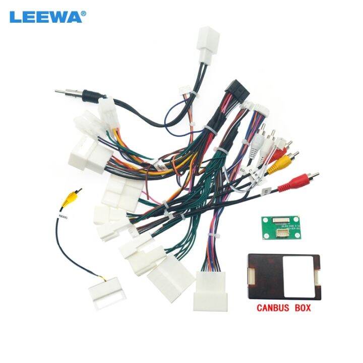 LEEWA Car 16Pin Audio Wiring Harness With Canbus Box For Toyota Prado/GX470 (0209) Auto Stereo