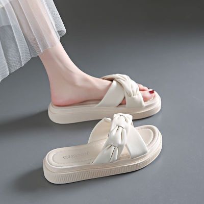【July】 brand fairy sandals womens outerwear summer 2023 new all-match fashion net red fragrant style thick-soled slippers