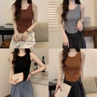 ? เสื้อกล้ามไหมพรม ดีเทลผ้าร่องใส่สบายน่ารัก สีพื้นๆ สินค้าพ้อมส่ง ( 80061 )