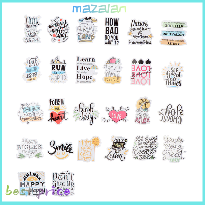 mazalan 50pcs motivational phes คำคมสติกเกอร์กันน้ำสำหรับ DIY แล็ปท็อปสเก็ตบอร์ด