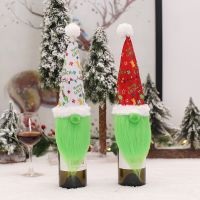 Christmas Decorations Cartoon Grinch Couple Decoration Wine Bottle Set Kitchen Table Decoration Props