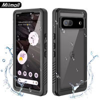 Miimall Google Pixel 7A ซองกันน้ำตัวปกป้องหน้าจอชัดเจนแบบ HD ในตัวเคสครอบคลุมกันกระแทกกันกระแทกเต็มรูปแบบสำหรับ7A Google Pixel