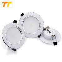 4Pcs Bright LED Downlight 5w 9w 15w Silver Border Round Ceiling Recessed Spot Light 110V 220V 230v Down Light Cold Warm White