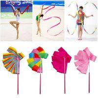 【YF】 2M/4M Colorful Gym Ribbons Dance Ribbon Rhythmic Art Gymnastic Ballet Streamer Twirling Rod Stick For GYM Training Professional