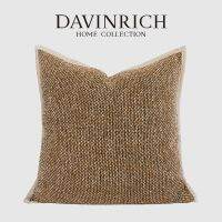 DAVINRICH Orange ปลอกหมอนวินเทจเนื้อผ้าลินินปอกระเจาสีเบจ,โบฮีเมียน45X45cm ปลอกหมอนสไตล์บ้านไร่แบบทันสมัย