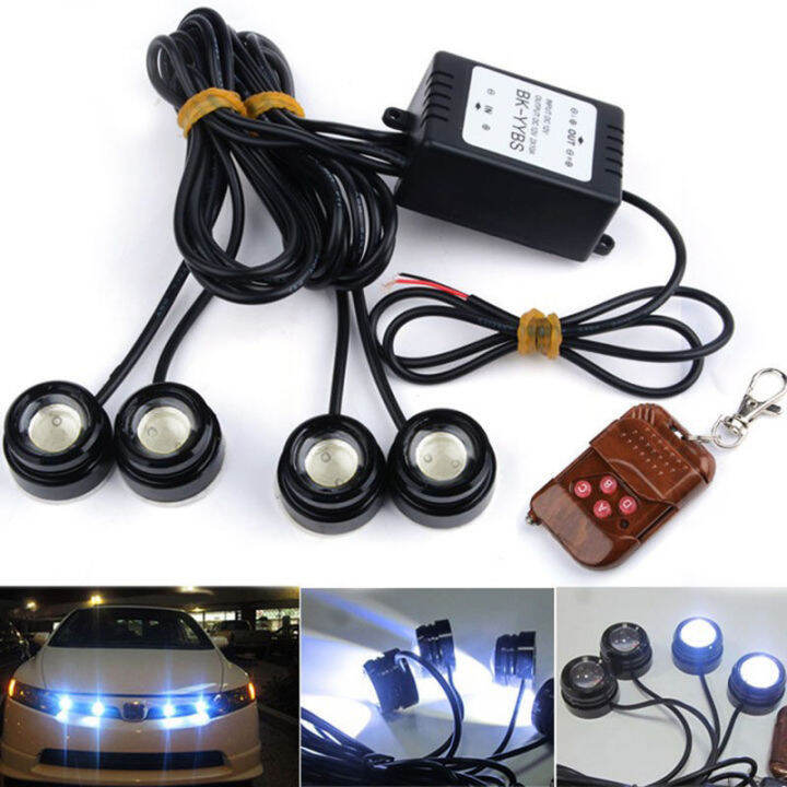 FSO Flash Stroboscope Car Light Assembly 4X 3W 16 Model Flash Eagle Eye