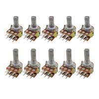 ☞■✽ 5Pcs WH148 Potentiometer B1K 2K 5K 10K 20K 50K 100K 250K 500K 1M 6Pin Double Linear Rotary Potentiometers Shaft 15mm 20mm