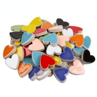 100g Heart Ceramic Mosaic Tiles Multi Color Mosaic Pieces for DIY Mosaic Making Crafs Hobby Arts Home Wall Decor