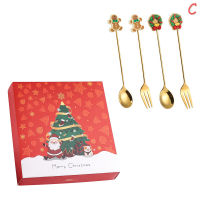 KCY 6PCS Christmas Decorations for Home Xmas Coffee Spoons Dessert Spoon New Year