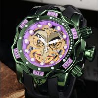 invicta นาฬิกาข้อมือสําหรับผู้ชายสีเขียว joker มีฟังก์ชั่นปฏิทินกันน้ําTH