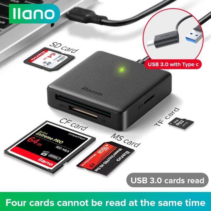 llano-เครื่องอ่านการ์ด-sd-tf-ms-cf-usb-3-0-พร้อมตัวแปลง-type-c-แบบ-4-in-1-สําหรับโทรศัพท์มือถือ-แล็ปท็อป